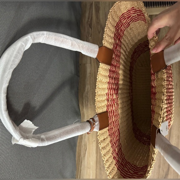 Tory Burch Miller Straw Stripe Tote - Picture 3 of 6